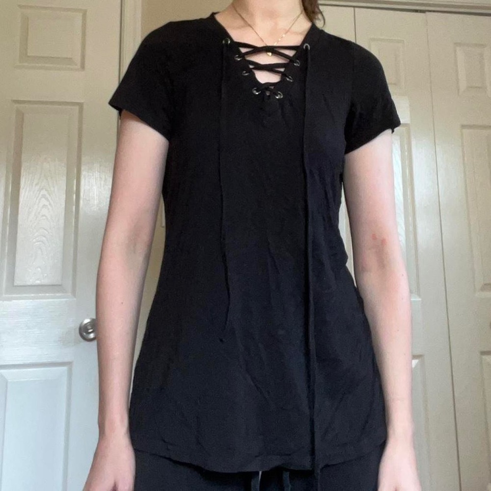 Item: Black lace up tshirt
